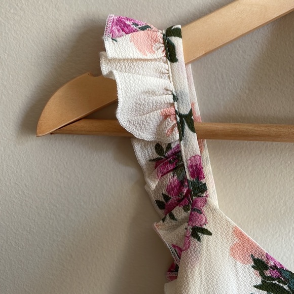 NWT pink lilac cream floral tassel tie midi dress chiffon lined AMELIA 8 or 10 - Picture 10 of 13